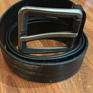 Jeffrey Campbell men's distressed black leather belt size 40